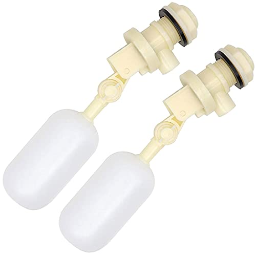 Float Valve 1/2" Shut Off Plastic Water Float Valve, Water Float Valve with Adjustable Arm Stable Water Float Ball Valve for Horse Cattle Goat Sheep Pig Dog Farm Supplies 2 Pack