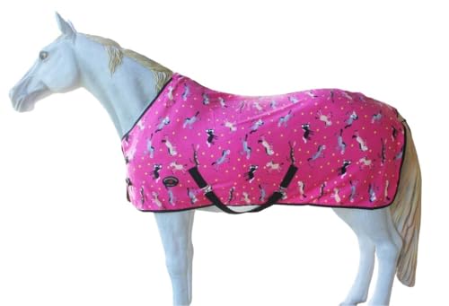 Challenger Horse Polar Fleece Cooler Exercise Blanket Wicks Moisture 43EE01 - color: Pink Pony, size: 60 inches