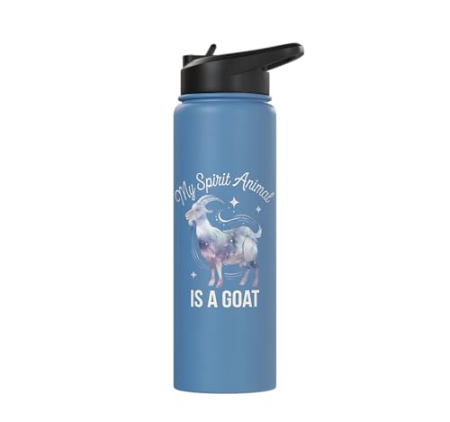 My Spirit Animal Is A Coat Cute Coat Pygmy Goat Farmer Stainless Steel Insulated Water Bottle - color: Light Blue