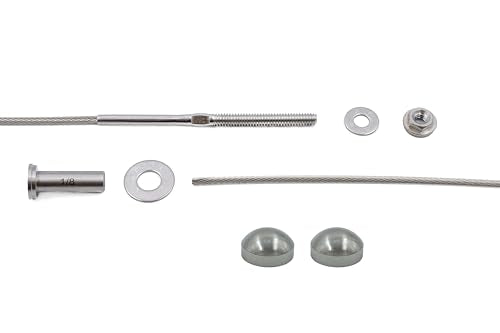 1/8" Cable Railing Kit – 10 Ft Stainless Steel 316 for Metal Posts – No Crimping Required Easy Install System – Brushed Stainless Dome End Caps - color: Brushed Stainless Dome Caps, size: 10 Feet