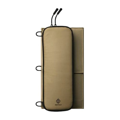 NESTOUT Portable Solar Panel, USB-C and USB-A Ports, 14W Solar Charger for Camping, Water Repellent Ripstop Nylon, Foldable Compact Design, Digital Ammeter, Adjustable Stand, Beige (2 Panel) - color: Beige 2-Panel (Upgraded)