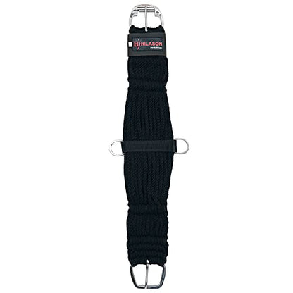 HILASON Horse Western 27 Strand Double Weave Black Roper Cinch | Girth Strap for Horses Back Saddle - size: 26 In