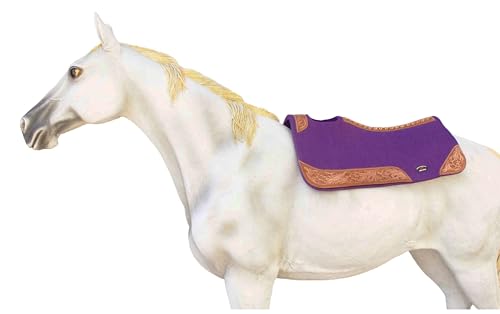 CHALLENGER Horse Saddle PAD Western Contoured Wool Felt Moisture Wicking Saddle Pad 39177 - color: Purple