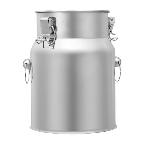 Thickened Stainless Steel Milk Can Large Liquid Container Storage,Stainless Steel Milk Bucket with Sealing Lid and Carry Handle,for Wine, Oil Storage Transport (5L/1.3Gal) - size: 5L/1.3Gal