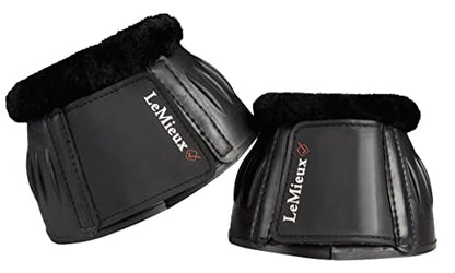 LeMieux Black Rubber Bell with Fleece Overreach Horse Boots - Protective Gear and Training Equipment - Equine Boots, Wraps & Accessories - color: Black