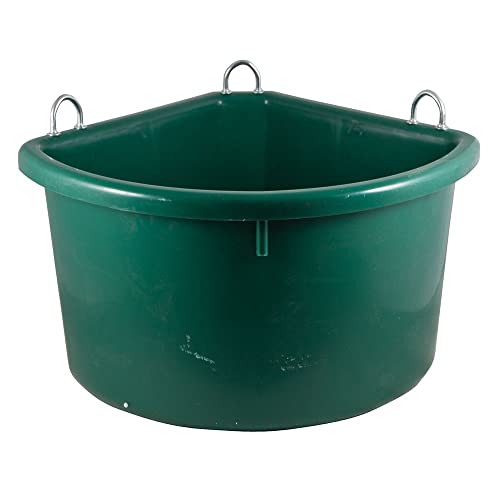 Dura-Tech Platinum Corner Feeder for Horses 30 Quart | Space-Saving Corner Design | Cold Weather Resistant | Color Hunter