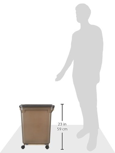 IRIS USA Dog Food Storage Container, Up to 40 lbs, Smoke, Made in USA - color: Smoke, size: 40 lbs
