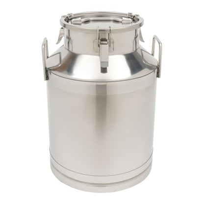 50L/13.21Gal Stainless Steel Milk Can, Milk Transport Can, Jug Wine Pail Bucket Bottle, Liquid Container Storage Barrel with Strong Silicone Sealed Lid, Stainless Steel Sealed Tank - size: 1690.9 Ounces