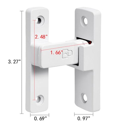 Matte White 90 Degree Zinc Alloy Barn Door Latch, Flip Gate Lock - color: Matte White_90 Degree