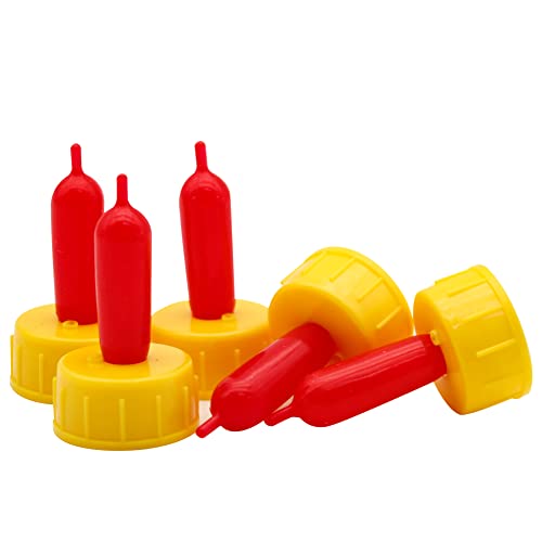 Goat Nipple 25Pcs Cow Calf Milk Drink Nipple Soft Silicone Goat Milk Bottle Topper Feeding for Sheep Goat Pup Dog Farm Supplies (Yellow) - color: Yellow