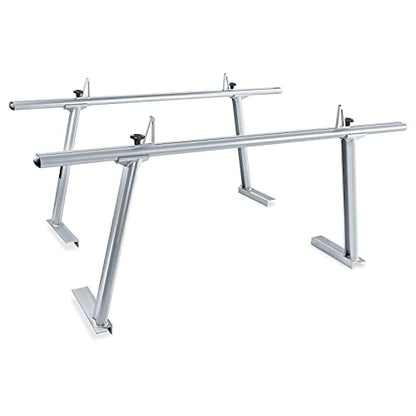 Model APX25 Extendable Aluminum Pick-Up Truck Ladder Rack (No Drilling Required) - Silver - color: Silver
