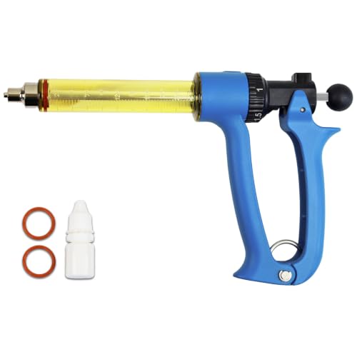 VET.PLUS 25ML Automatic Livestock Syringe for Cattle Cow Goat Hog Sheep, Continuous Repeating Vaccine Gun, Dosage Adjustable with Luer Lock Interface Veterinary Syringes - size: 1 Tube (25ML)