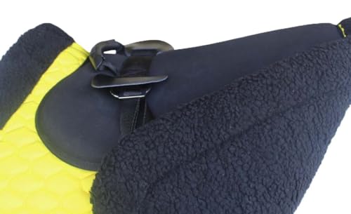 CHALLENGER Horse English Quilted Fleece Padded Trail Bareback Pad 72F48 - color: Yellow Black