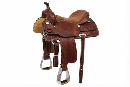 ProRider Horse Western Roper Stirrup Saddle Sloped Angled Stirrups Aluminum USA Flag 5199