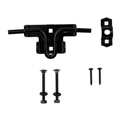 National Hardware Sliding Bolt Gate Latch, Steel, Heavy Duty, Black