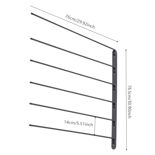 Wall Mounted Saddle Blanket Rack 2 Pack – 180° Swivel Rods for Easy Access, 5.51in Spacing for Airflow – Rust Resistant Carbon Steel, Holds Blankets, Backpacks, Towels – Home, Stable, Garage Storage