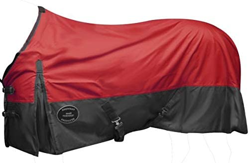 Showman 600 Denier Ripstop Nylon Turnout Waterproof Horse Sheet - color: Red, size: 72"