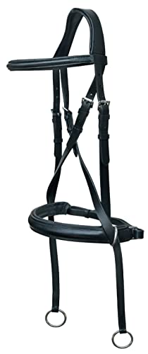 Horse English Leather Padded Bitless Training Bridle Reins 805EB08 - color: Black
