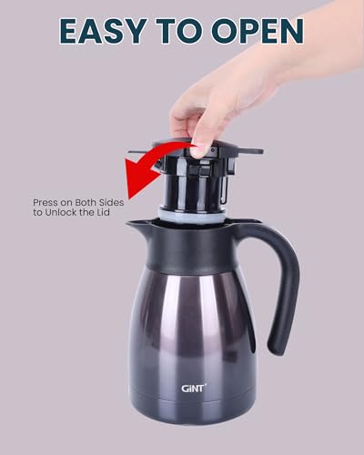GiNT 1L / 34Oz Thermal Coffee Carafe, Insulated Stainless Steel Coffee Carafes for Keeping Hot/Double Walled Vacuum Thermal Carafe (Purple) - color: Purple, size: 34 Ounces