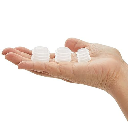 Juvale Medicine Bottle Adapter for Syringe - 45 Pack, 17/21/24 mm, Clear Polypropylene - Press-In Bottle Adapter for Oral Syringes - For Pediatric & Veterinary Dosing