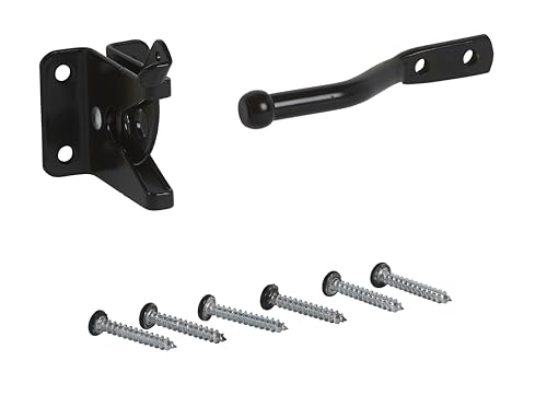 National Hardware Automatic Gate Latch, 4 in Strike, Steel, Black - size: 1 Count (Pack of 1)