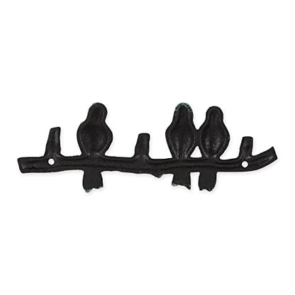 DII Cast Iron Decorative Wall Hook Set, Birds on a Branch, 2 Count - size: Birds on a Branch