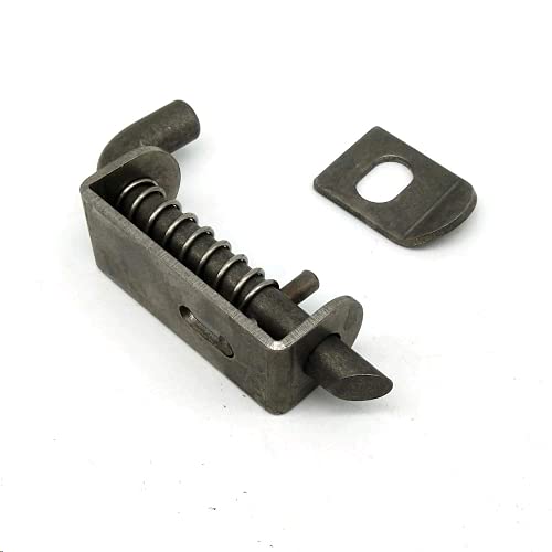 WANLIAN 2 Pcs Stainless Steel Mini Spring Loaded Latch Pin - 5 Inch 304 Metal Barrel Bolt Latch, Reinforced Industrial Welded Spring Lock for Pet Cage, Door Shed Gate, Tailgate Trailer Garage - color: Black 2pcs