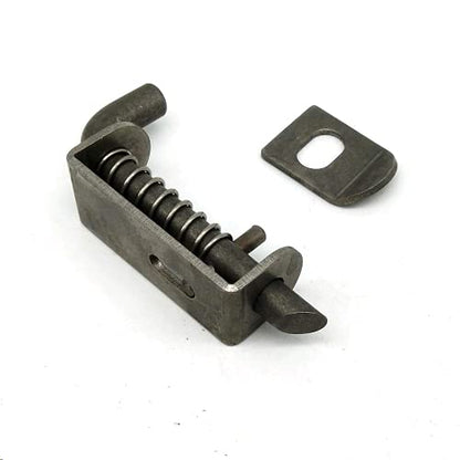 WANLIAN 2 Pcs Stainless Steel Mini Spring Loaded Latch Pin - 5 Inch 304 Metal Barrel Bolt Latch, Reinforced Industrial Welded Spring Lock for Pet Cage, Door Shed Gate, Tailgate Trailer Garage - color: Black 2pcs