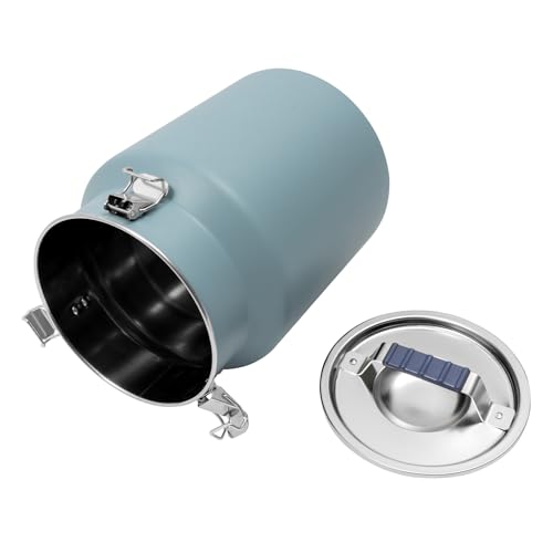 DYNAMI 3.2Gal Stainless Steel Airtight Canister,Large Metal Food Storage Container,Stainless Steel Bucket Milk Can Milk Jug With Lid&Handle, for Kitchen Rice Flour Coffee Bean (Blue) - color: Blue