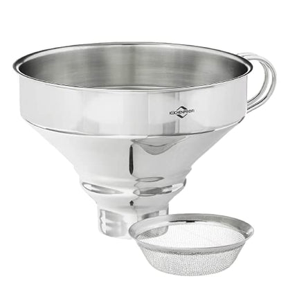 Küchenprofi 18/10 Stainless Steel Funnel with Filter,Silver, 5 inches - style: Filter