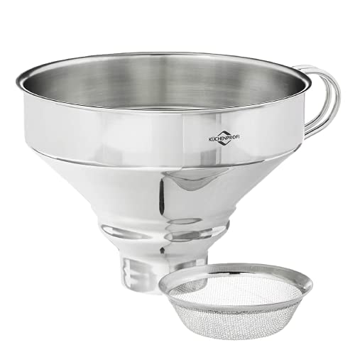 Küchenprofi 18/10 Stainless Steel Funnel with Filter,Silver, 5 inches - style: Filter