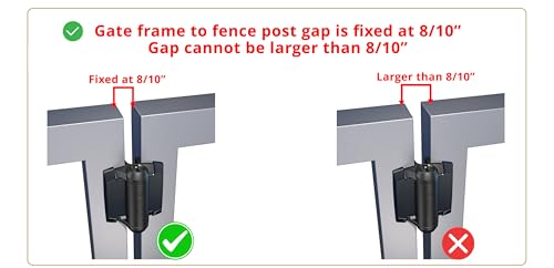 D&D Technologies TCA1L2S3WTS TruClose Regular Duty Gate Hinges, for Self Closing Metal Gates up to 66 Pounds, with Alignment Legs, for Square Gate Frame and Post White, 2 Count | Safety gate hinge with alignment legs, self-closes metal gates up to 66 lb.