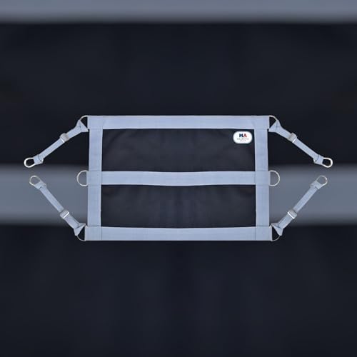 Majestic Ally 1200D 29"x19" Horse Stall Guard with Adjustable Straps and Hardware (Grey Black) - color: Grey Black