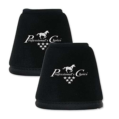 Professional's Choice Quick-Wrap Bell Boots | Ultimate in Hoof and Soft Tissue Protection | 360 Degree Wrap | Small, Medium, Large - color: Black, size: Large