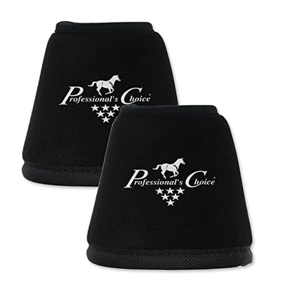 Professional's Choice Quick-Wrap Bell Boots | Ultimate in Hoof and Soft Tissue Protection | 360 Degree Wrap | Small, Medium, Large - color: Black, size: Large