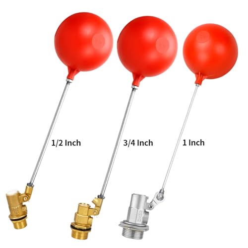 3/4 Inch float valve for water tank，water trough float valve | water float valve| Automatic Water Level Control for Water Tanks| Automatic stock tank | With 6 Inch Float Ball(2-Pack)
