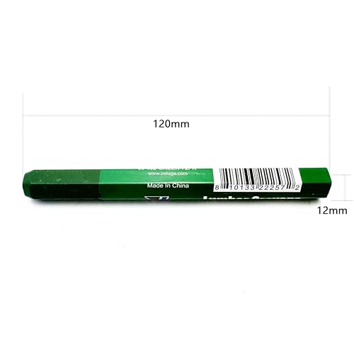 Zeluga 4.7in. x 0.47in. Hex Shape Industrial Lumber Marking Crayons for Clear and Permanent Markings, Green 12 Pack - color: Green, size: 1 Count (Pack of 12)