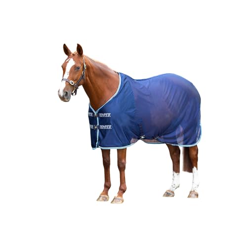 Shires Equestrian Tempest Original Mesh Cooler - Navy (66") - color: Navy, size: 66"