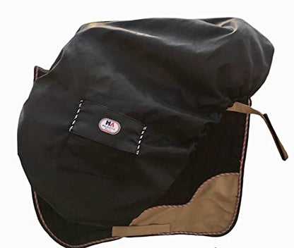 Majestic Ally Nylon Waterproof Fleece Lined Ride On English Saddle Cover-Multiple Color (Black) - color: Black