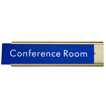 SINYUDUN 10 Pack 2” x 8”Aluminum Name Plate Holders for Door or Wall - color: Gold