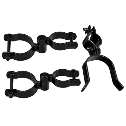 VIVIDA Chain Link Gate Hinge Kit 1-3/8" x 2-3/8", Black Fence Gate Hardware | Include 1-3/8" x 2-3/8" Black Fence Gate Hinge Kit, 1-3/8" x 2-3/8" Black Chain Link Gate Latch - size: 1-3/8" × 2-3/8" (BLACK)