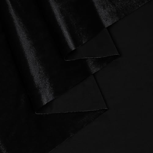 KKJIAF 5 Yard Black Stretch Velvet Fabric 60" Wide for DIY Crafts - color: Black, size: 5 Yard