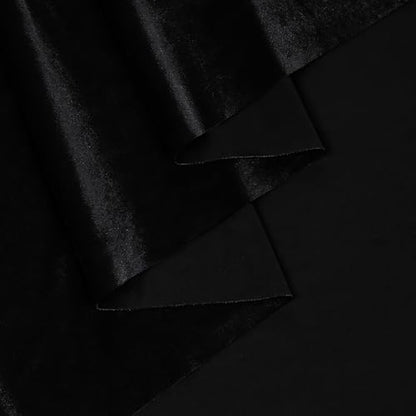 KKJIAF Half Yard Black Stretch Velvet Fabric 60" Wide for DIY Crafts - color: Black, size: Half Yard