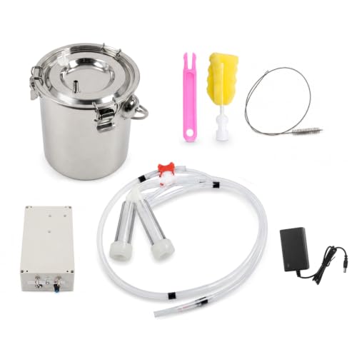 Nakkaa 3L Portable Plug-in Goat Milking Machine | Pulsation Vacuum Electric Milker, Compact Portable Easy Transfer, No Backflow Overflow Protection, Easy Rinse