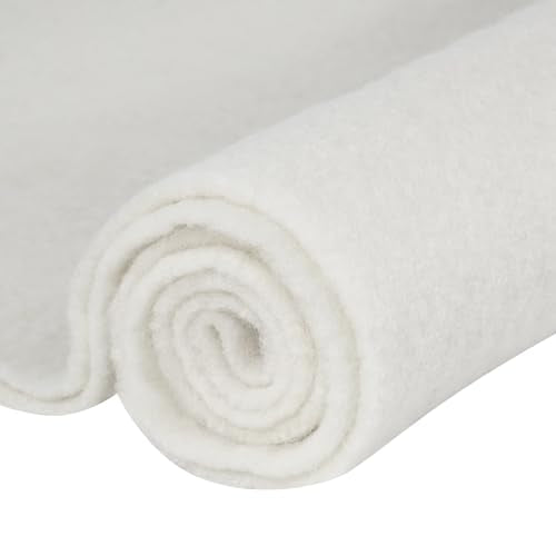 12" x 39" Wool Felt Fabric, 100% Merino Wool Felt - color: White, size: 12" x 39"