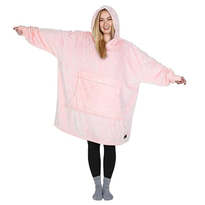 Catalonia Oversized Blanket Hoodie, Wearable Fleece Blanket Sweatshirt - color: Pink Ash / Fleece