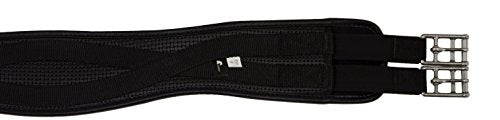 PVC Contoured English Girth with Double Elastic: 32" to 58" - color: Black, size: 38"