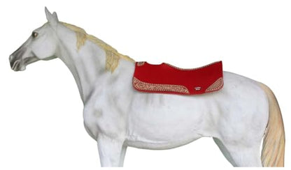 CHALLENGER 32x30 Horse Saddle PAD Western Contoured Wool Felt Moisture Wicking Brown 39209 - color: Red, size: 32" Spine x 15" Drop