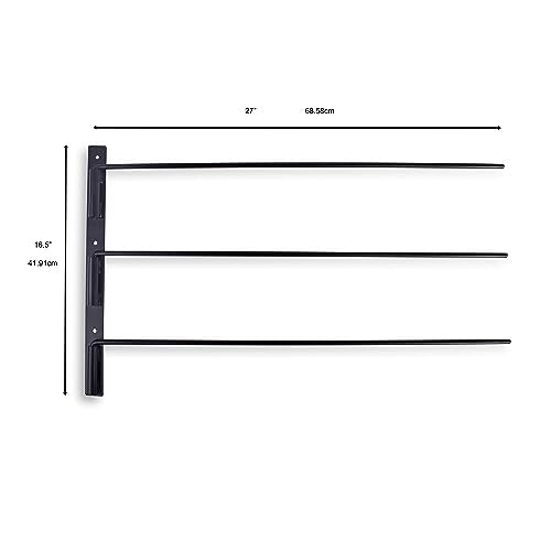 Five Leaf Clover Saddle Pad Rack - Swinging Horse Blanket Holder (2 Pack), 3 Bar Wall Mounted Storage Organizer Racks for Equestrian Tack, Saddle Pads, Bridle - Complete with Grooming Gloves