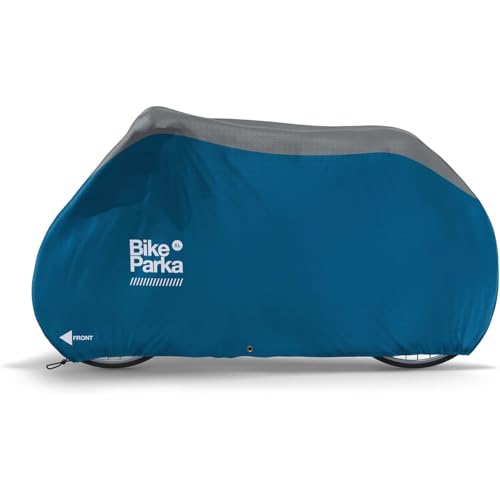BikeParka XL/MTB Bike Cover - Heavy-Duty, Waterproof Protection for Mountain Bikes with Wide Handlebars or Child Seats - Durable, Indoor/Outdoor Use, Stuff Sac Included (Ciel Blue) - color: Ciel Blue